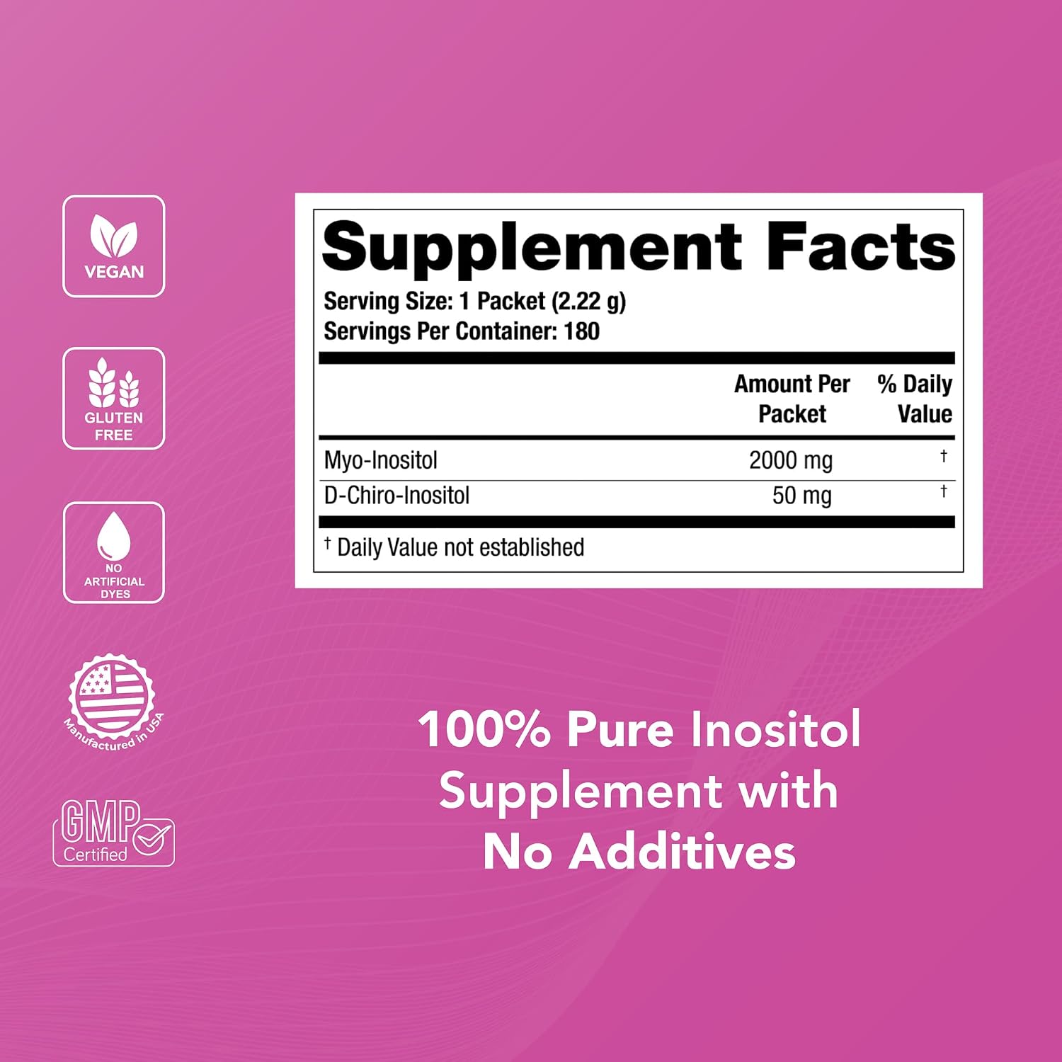 Theralogix Ovasitol Inositol Polvo en Sobres - Suministro para 90 Días - Mioinositol y D-Chiro Inositol - Certificado por NSF - 180 Sobres