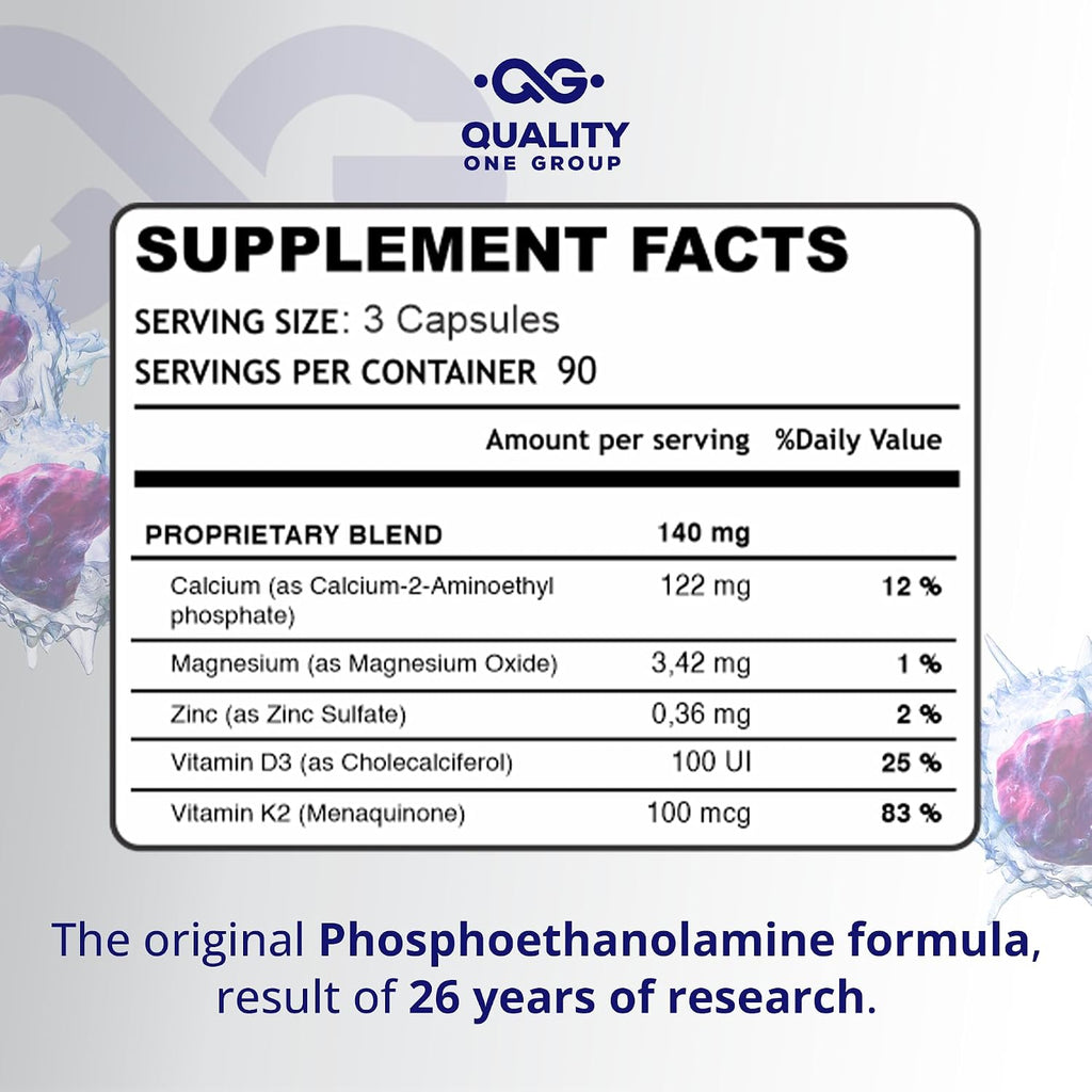 Phosphomax Fosfoetanolamina - Complejo con Vitamina D3 y K2