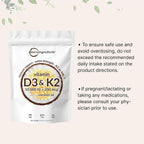 Micro Ingredients Vitamina D3 10000 UI + K2 MK-7 200 mcg, 300 Cápsulas Blandas