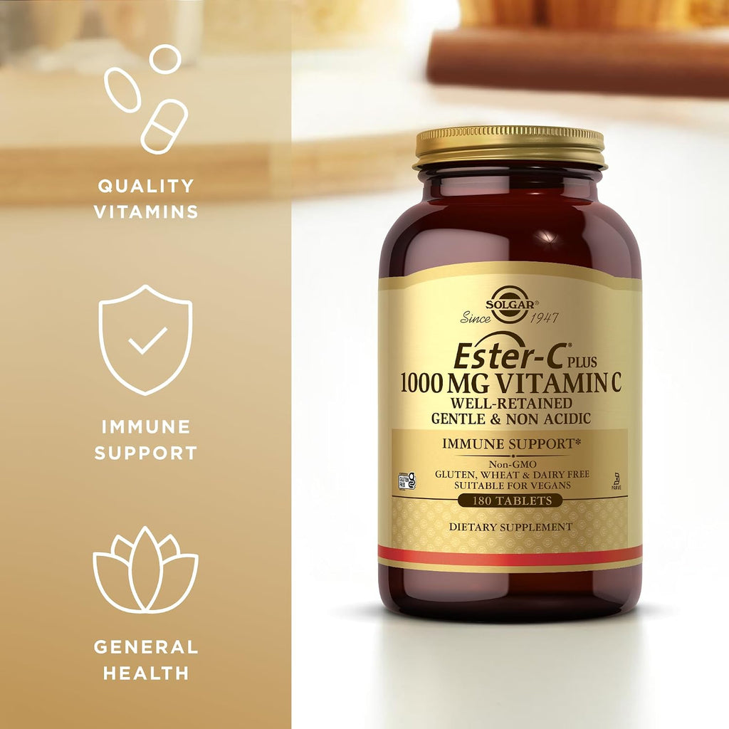 Solgar Ester-C Plus 1000 mg Vitamina C (Complejo de Ascorbato) - 180 Comprimidos (Pack de 2)