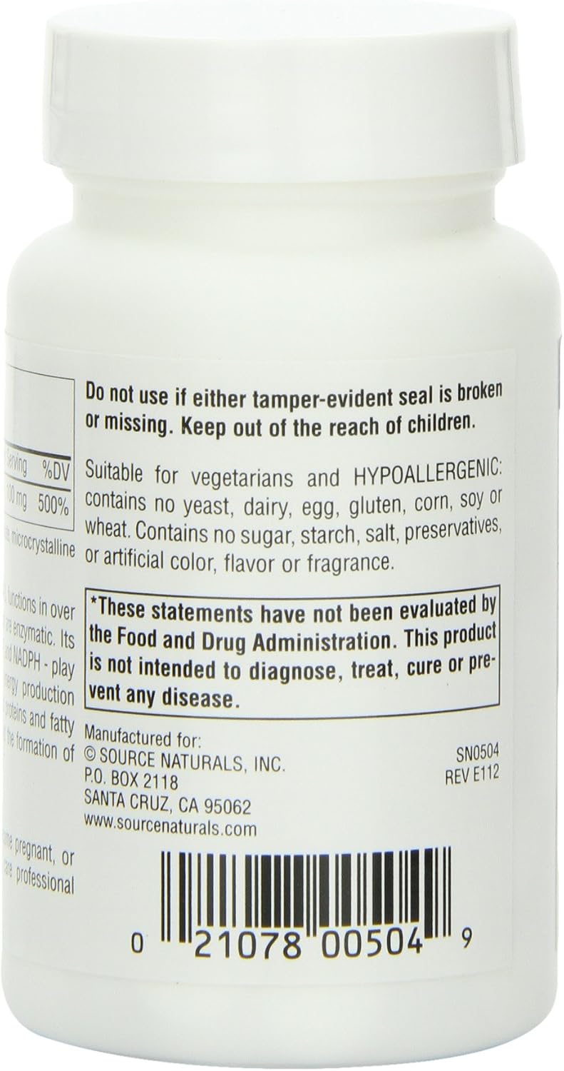 Source Naturals Niacinamida Vitamina B3 100mg | 250 Comprimidos (Pack de 3)