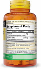 MASON NATURAL Vitamina B12 50 mcg con Calcio, 300 Comprimidos (Pack de 3)