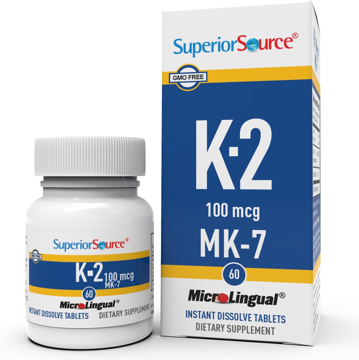 Superior Source Vitamina K2 MK-7 (Menaquinona-7) 100 mcg - 60 Comprimidos Sublinguales