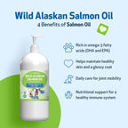 Pet Wellbeing Aceite de Salmón Salvaje de Alaska para Perros - Omega 3 EPA y DHA - 473 ml con Dosificador