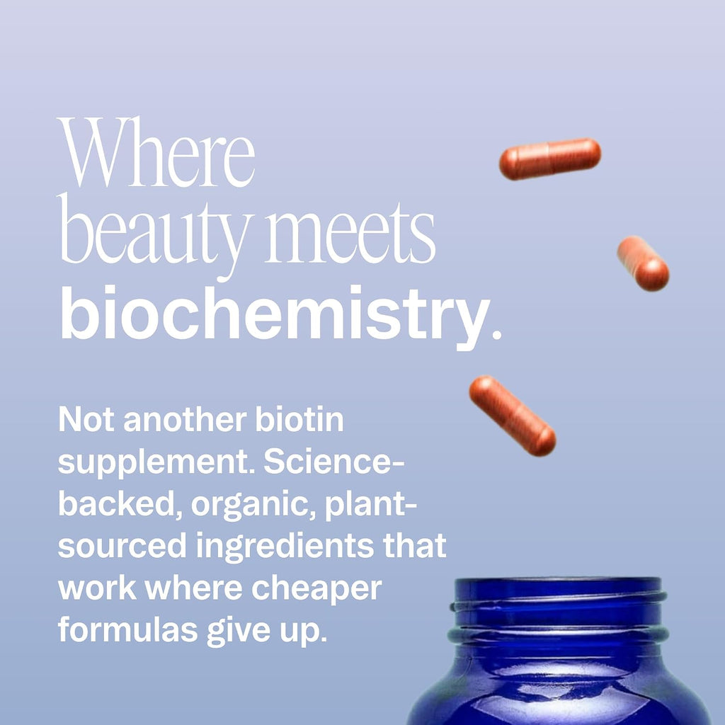 Ora Organic Hair, Skin, and Nails Support - Beyoutiful - Suplemento de Belleza con Vitaminas B y Biotina para Cabello Saludable, Niacina para la Piel - 60 Cápsulas Veganas