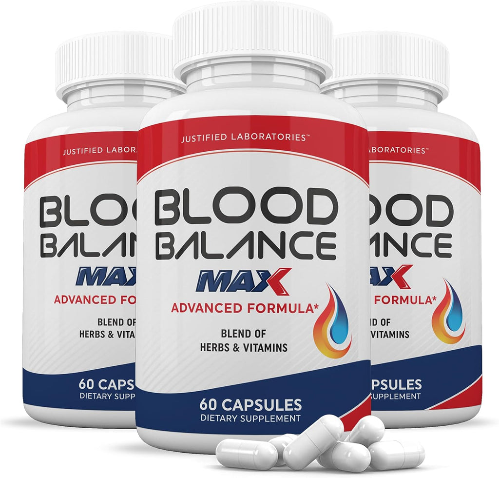 Justified Laboratories Blood Balance Max - 60 Cápsulas (Pack de 3) - Fórmula de Apoyo Circulatorio Avanzado con Hierbas y Vitaminas