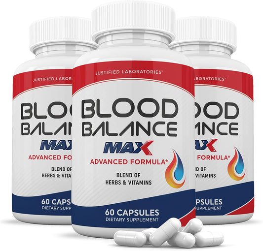 Justified Laboratories Blood Balance Max - 60 Cápsulas (Pack de 3) - Fórmula de Apoyo Circulatorio Avanzado con Hierbas y Vitaminas