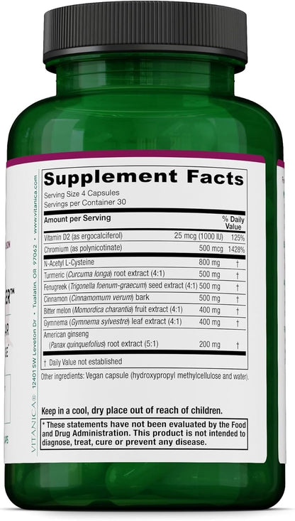 Vitanica Metabolic Manager - Complemento – Cromo: contribuye al metabolismo normal de los macronutrientes y al – Image 2