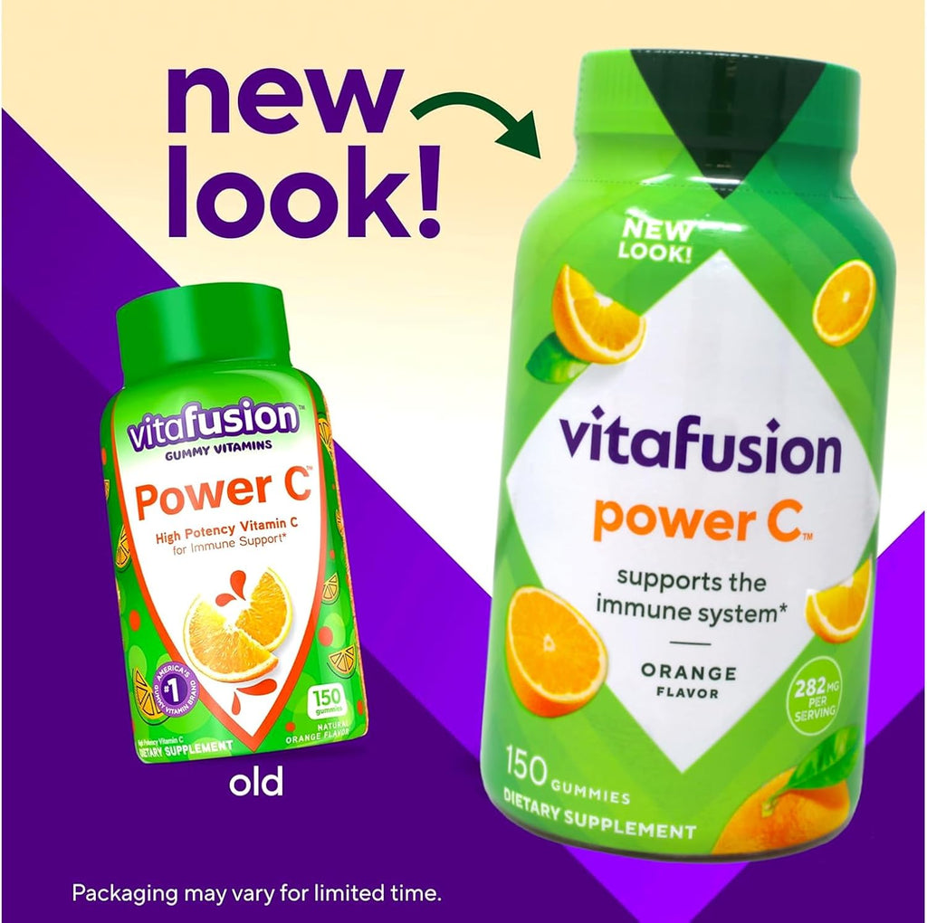 Vitafusion Power C Gominolas de Vitamina C para Adultos, 2 Paquetes (150 unidades)