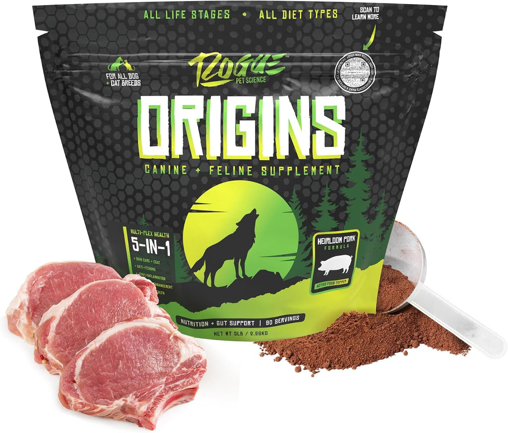 Origins 5-in-1 Suplemento para Perros - Polvo Alimenticio con Omega 3 - Apoya la Digestión, Piel y Articulaciones (2 libras)