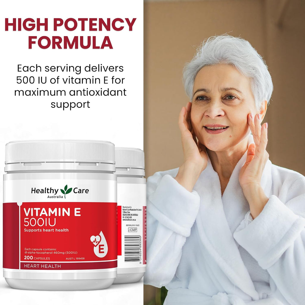 Healthy Care Vitamin E 500IU 200 Capsules