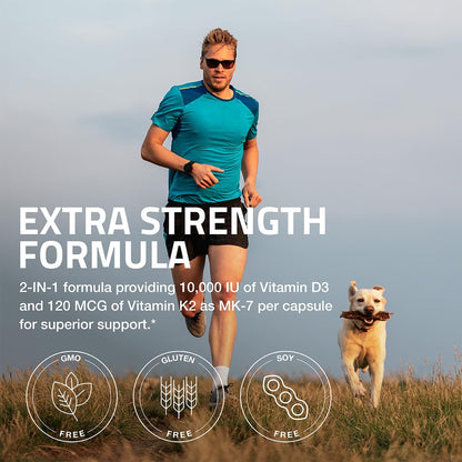 Bronson Vitamina D3 y K2 MK-7 Extra Fuerte – La vitamina D3 contribuye a la absorción y utilización normal del – Image 3