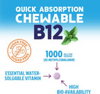 Vitamina B12 Metilcobalamina 1000 mcg - 60 Comprimidos Masticables Sabor Bayas
