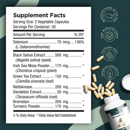 Spike Tri-Support+ con Nattokinasa, Bromelina y Cúrcuma - Incluye Extracto de Diente de León, Semilla Negra, Té Verde, – Image 6