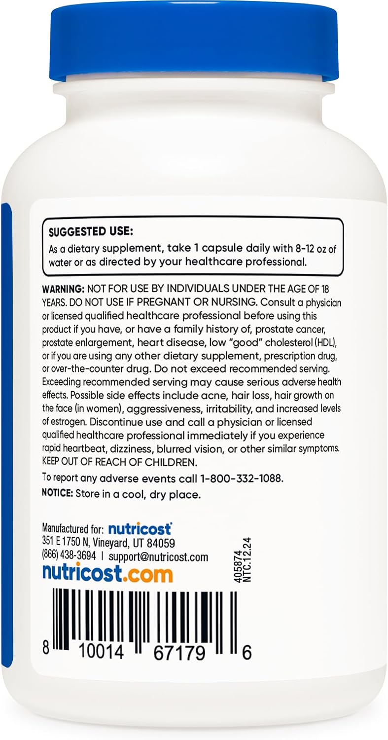 Nutricost DHEA 25mg, 240 Cápsulas - Sin Gluten, Sin Soja, No GMO