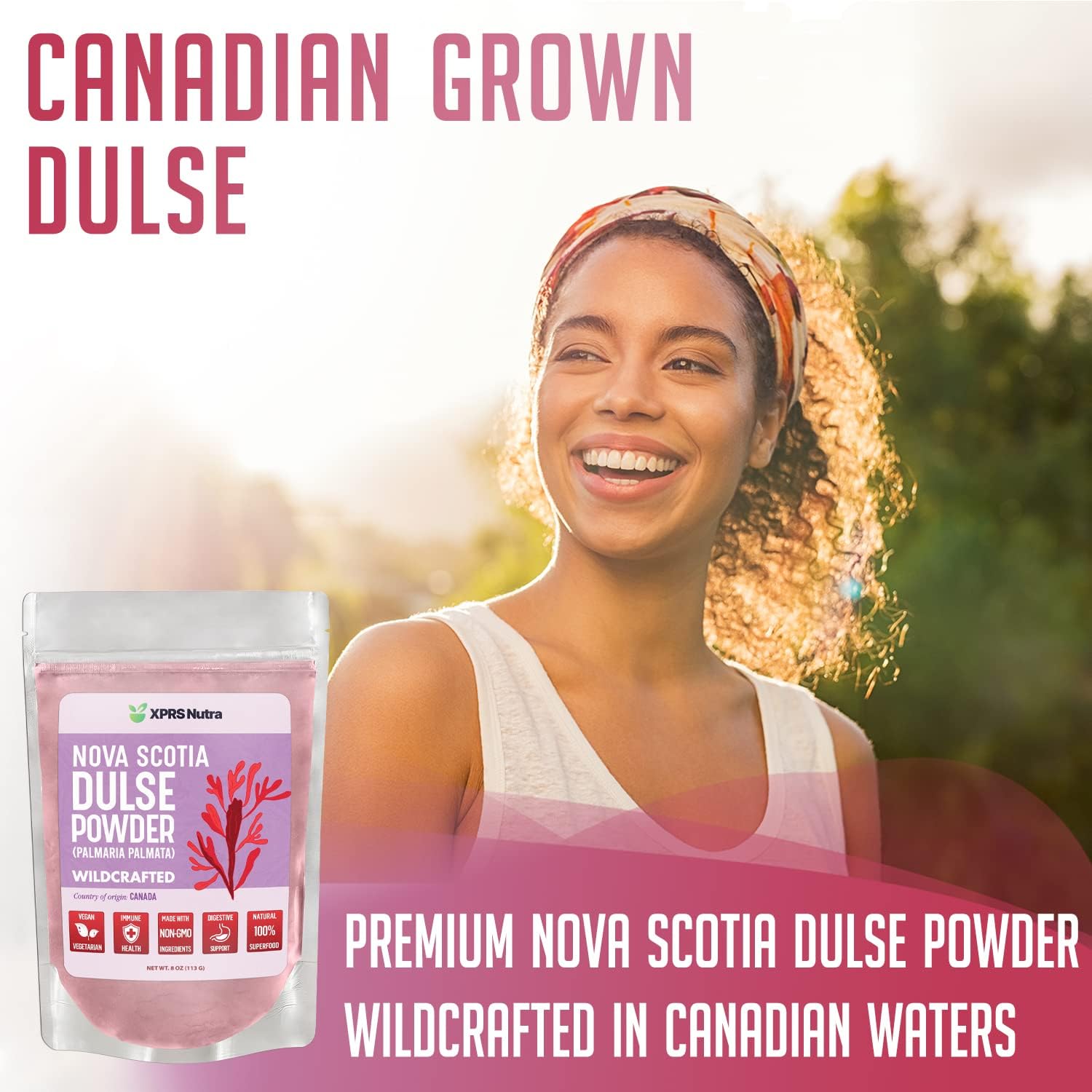 XPRS Nutra Polvo de Dulse (Palmaria Palmata) – Alga Atlántica Silvestre de Nueva Escocia – Vegano (227 g)