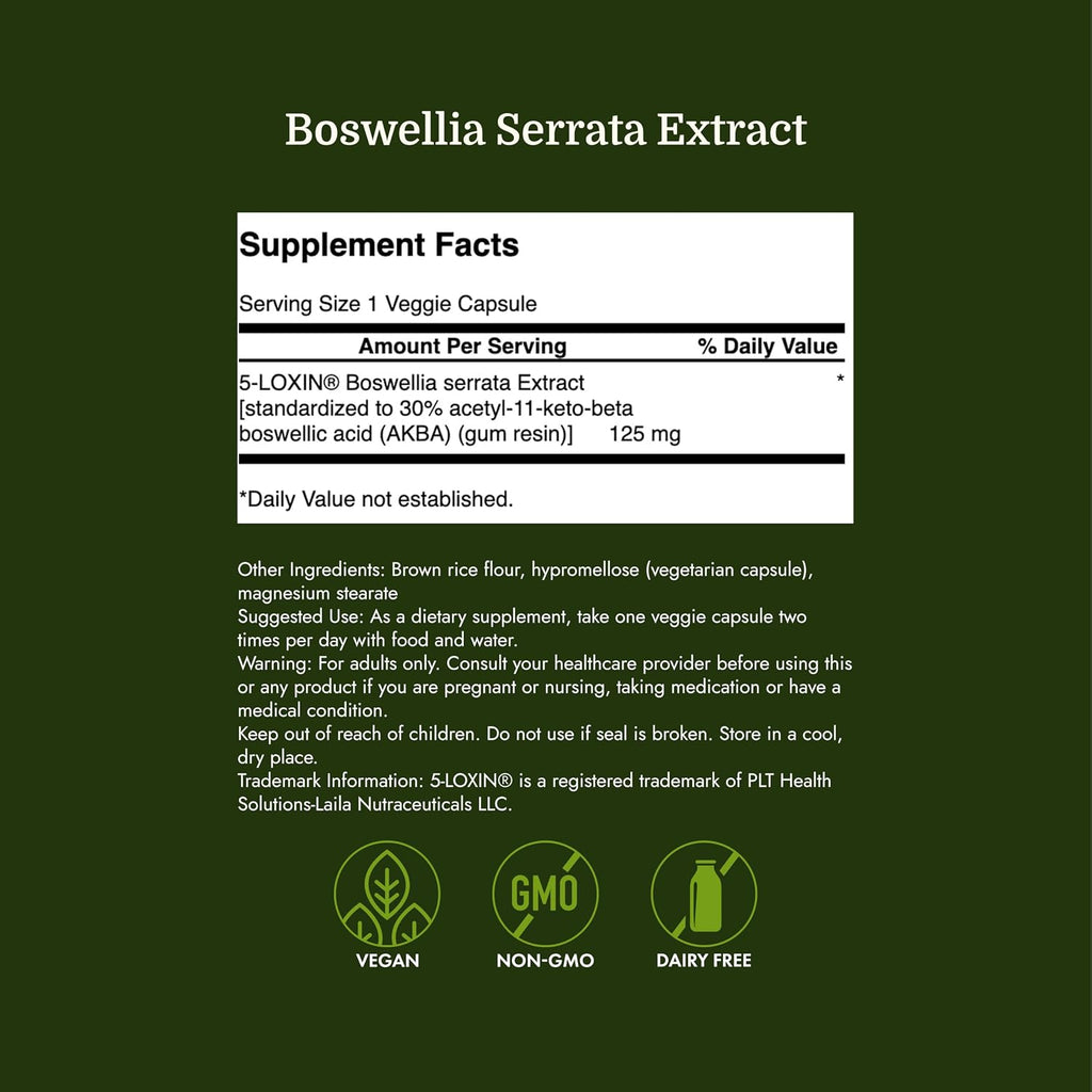 Swanson Boswellia Serrata Extract - Herbal Supplement for Joints - 60 Veggie Capsules