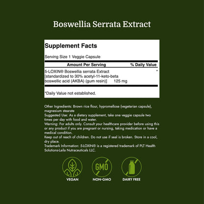 Swanson Boswellia Serrata Extract - Suplemento Herbal para Articulaciones - 60 Cápsulas Vegetales – Image 4