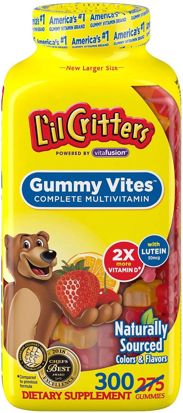 Lil Critters Gummy Vites Multivitamínico Infantil en Gominolas, 300 unidades