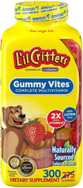 Lil Critters Gummy Vites Multivitamínico Infantil en Gominolas, 300 unidades