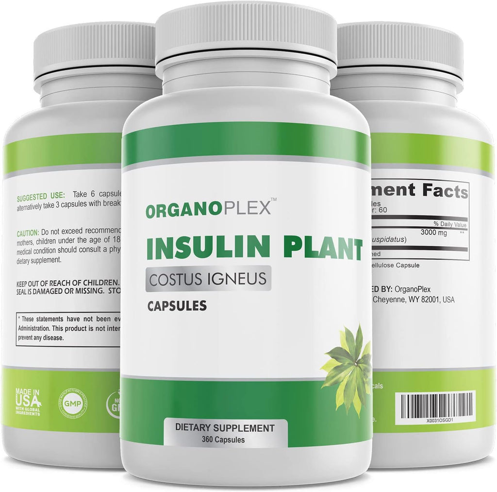 Cápsulas de Insulin Plant (Costus Igneus) - 360 Cápsulas Vegetales
