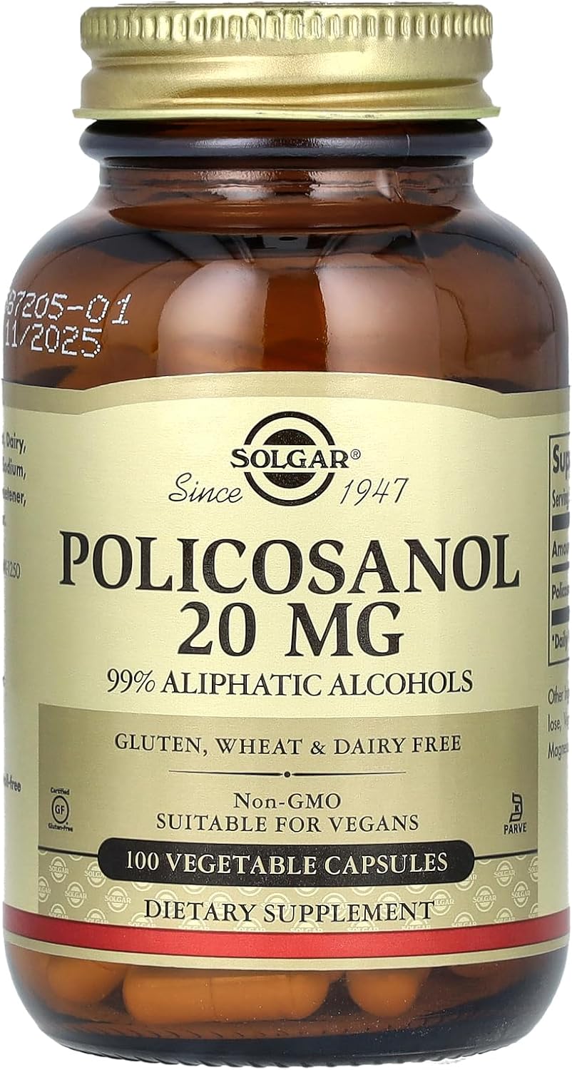Solgar Policosanol, 20 mg, 100 Cápsulas Vegetales