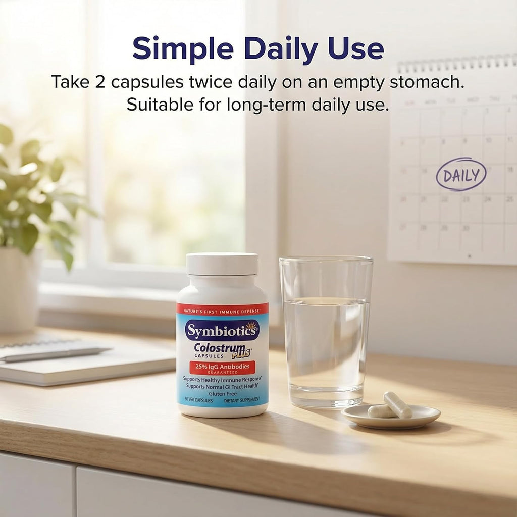 Symbiotics Colostrum Cápsulas Vegetales, 120 unidades
