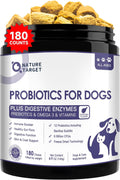 NATURE TARGET Probiotics for Dogs, 6 Billion CFUs, Freeze Dried Dog Probiotics with Prebiotics & Enzymes for Dogs, 180 Count