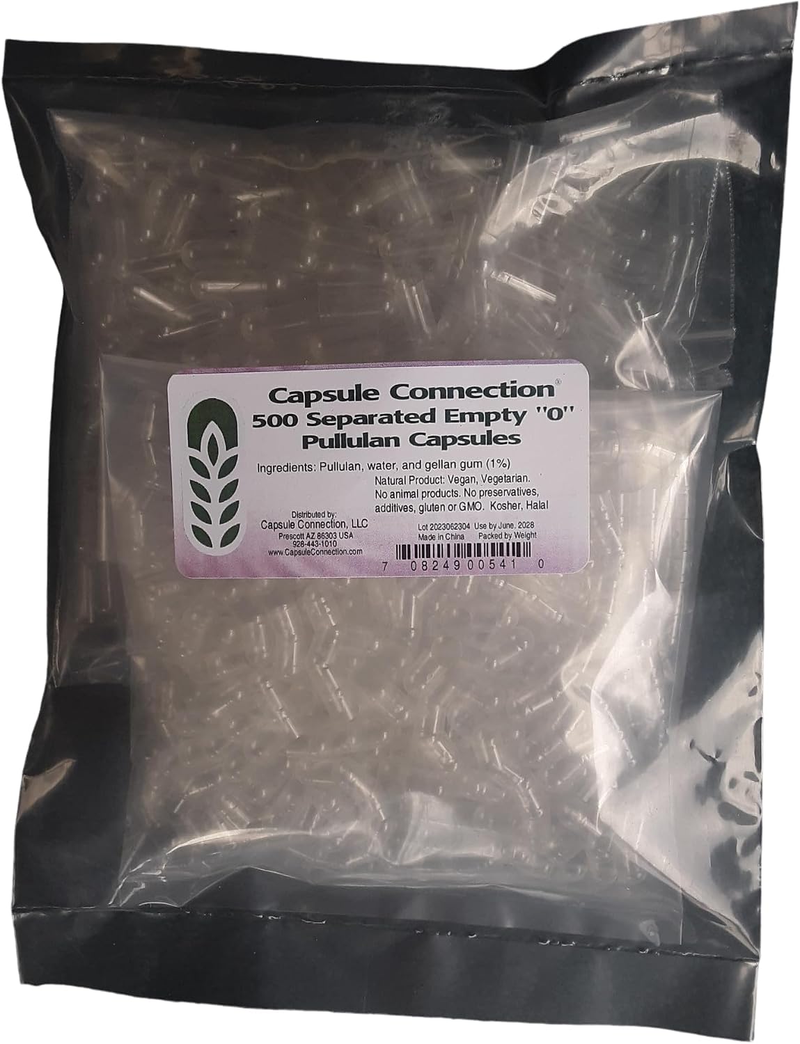 Capsule Connection Cápsulas Vacías de Pullulan Separadas, Tamaño 0, Veganas y Vegetarianas (500 unidades)