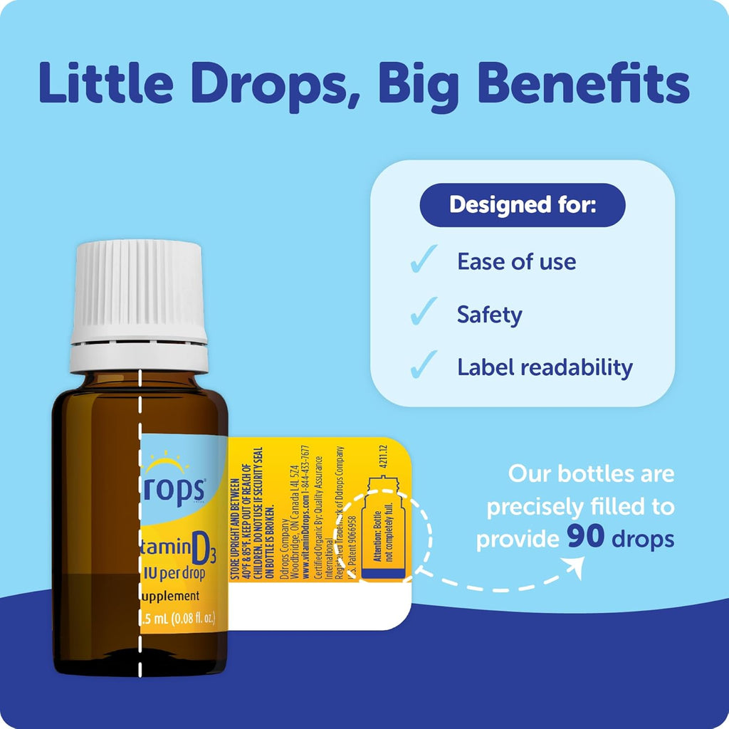 Ddrops Baby 400 UI Vitamina D3, 90 gotas, 2.5 ml