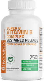 Bronson Super B Complejo B - Liberación Sostenida, 250 Tabletas
