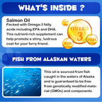 Aceite de Salmón de Alaska para Perros y Gatos (250 ml) - Omega 3 Puro con EPA y DHA