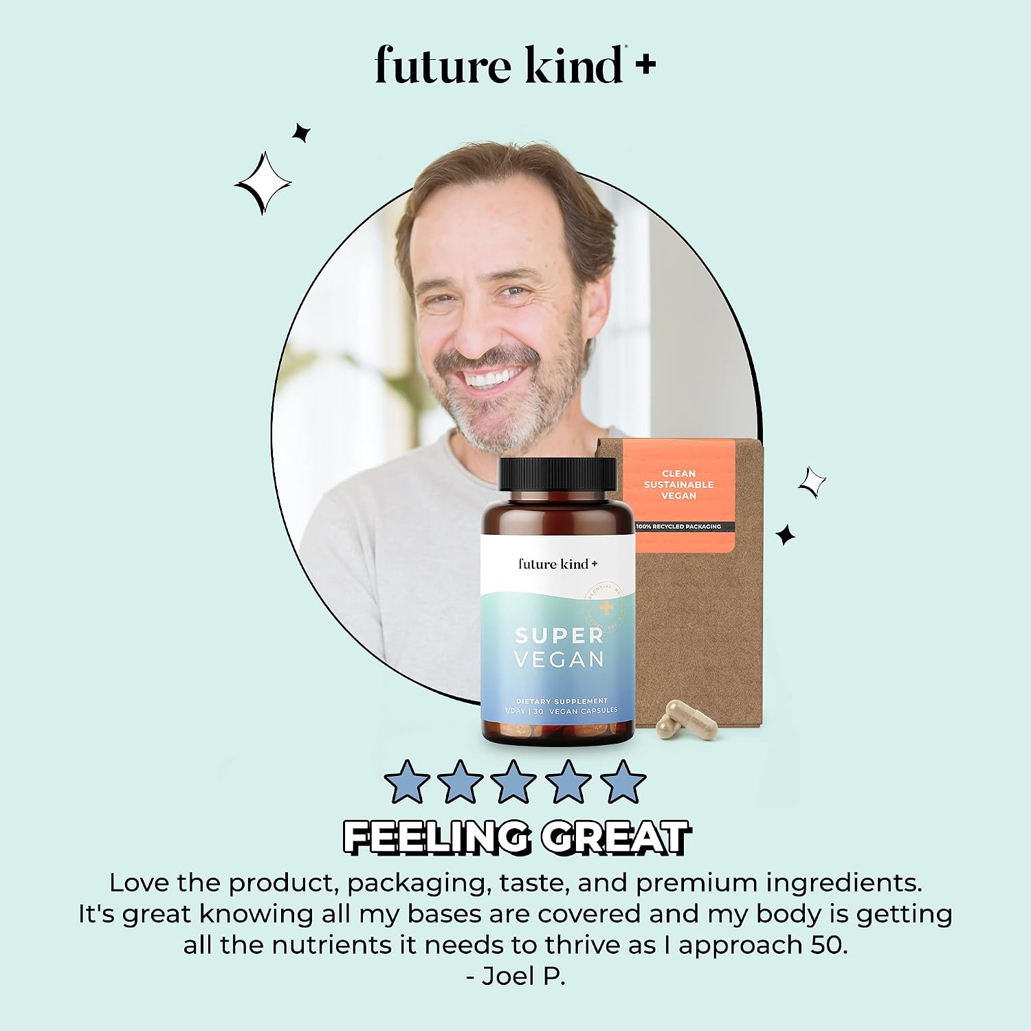 Future Kind - Super Vegan Formula con Melisa, Ashwagandha y Rhodiola, 30 Cápsulas