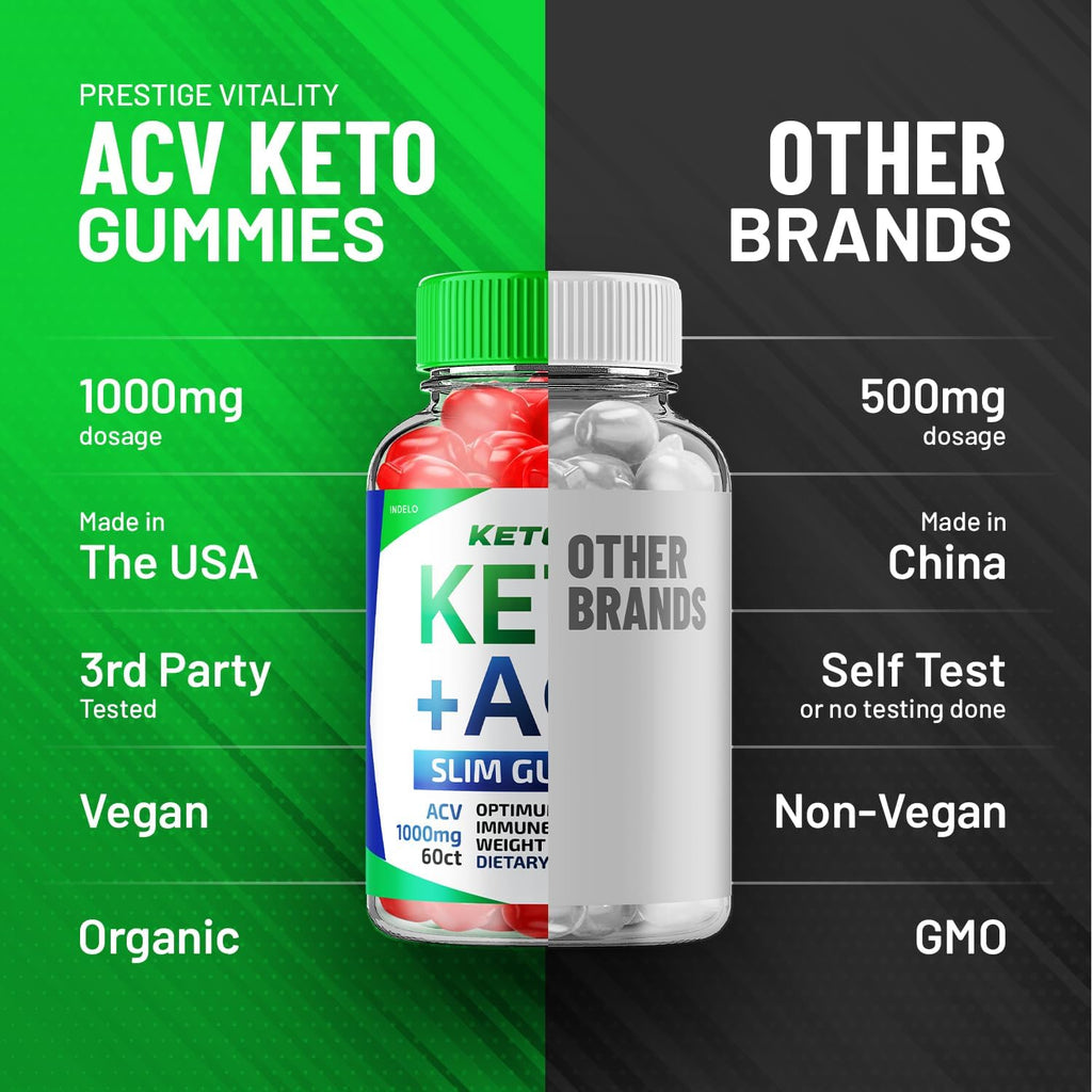 Ketofit ACV Gummies 1000mg - Gominolas Keto con Vinagre de Manzana (2 Paquetes, 120 Gominolas)
