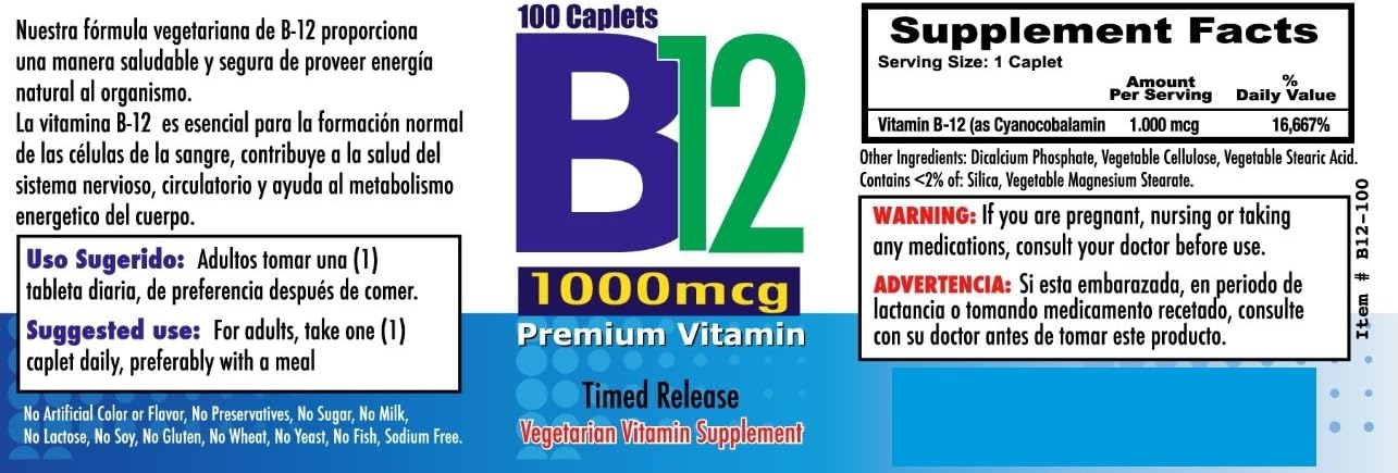 Nutrisalud Products Vitamina B12 1000mcg - Set de 2 Frascos (200 Tabletas) - Fórmula Vegetariana