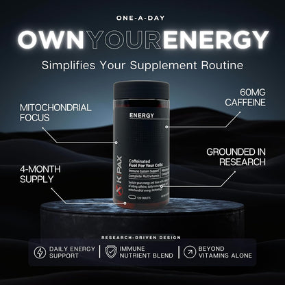 KPAX Energy - Suplemento de Energía Diaria – Apoyo mitocondrial: Los nutrientes como NAC, acetil-L-carnitina y – Image 2