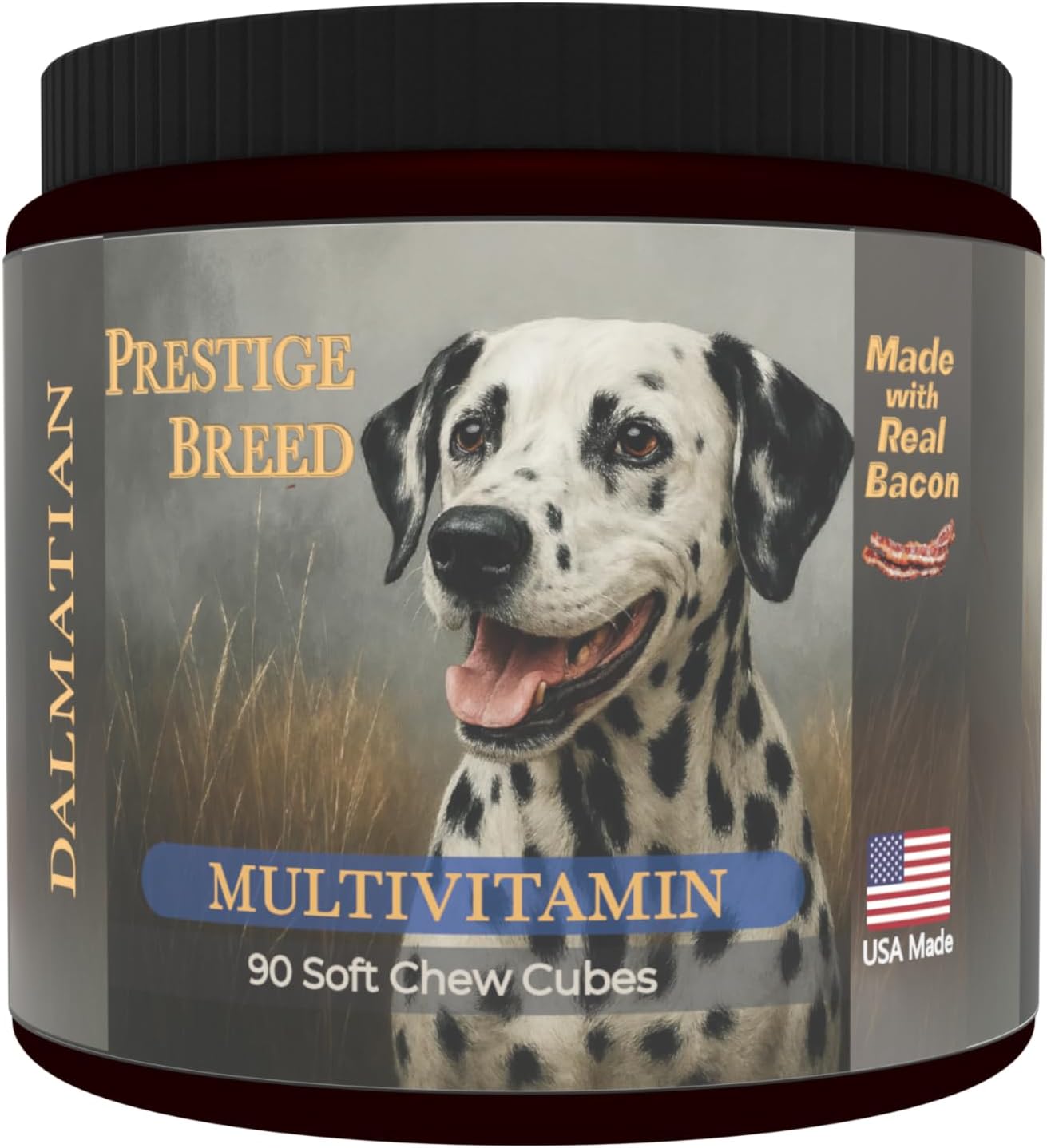Prestige Breed Multivitamínicos para Dálmatas, 90 unidades, con auténtico tocino