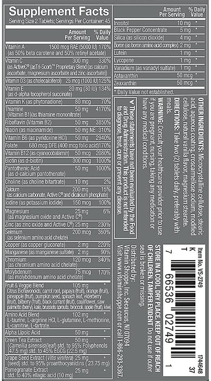The Vitamin Shoppe Ultimate Man Multivitamin – Protección antioxidante: La vitamina C y la vitamina E contribuyen – Image 2