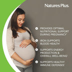 NaturesPlus Source of Life Prenatal Liquid - Sabor Tropical - 30 fl oz - Multivitamínico y Mineral con Hierro