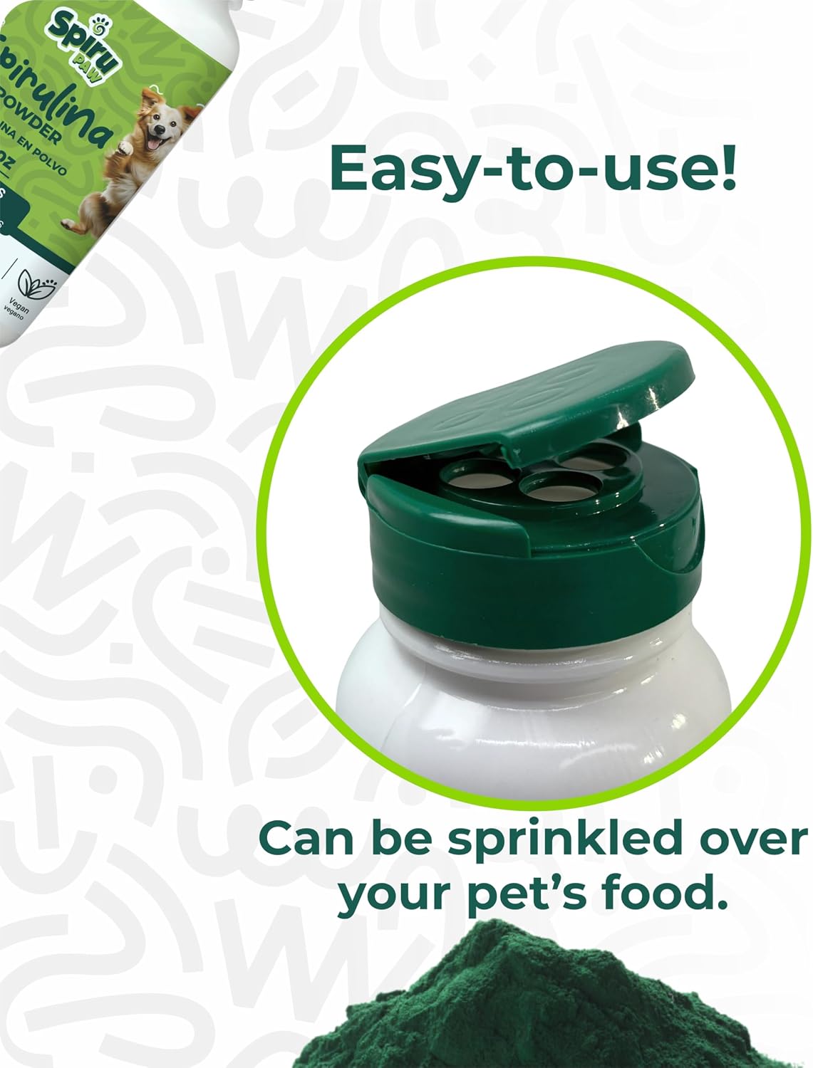 Spirulina en Polvo para Perros y Gatos, Complemento Alimenticio a Base de Microalgas, 85 g