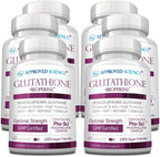 Approved Science® Glutatión 500 mg con Vitamina C y BioPerine - 180 Cápsulas (3 Envases)