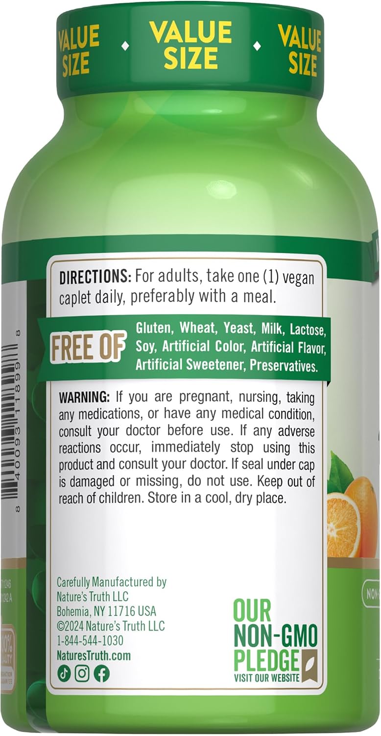 Vitamina C 1000 mg con Rosa Mosqueta - 300 Comprimidos Veganos - Nature's Truth