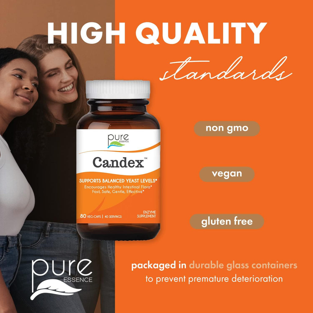 Candex de Pure Essence - Suplemento Multienzima para Equilibrio de Levadura - 80 Cápsulas