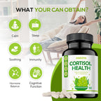 Suplemento de Control de Cortisol 15 en 1 con Magnesio Glicinato, L-Teanina, Ashwagandha y Rhodiola Rosea – 60 Cápsulas