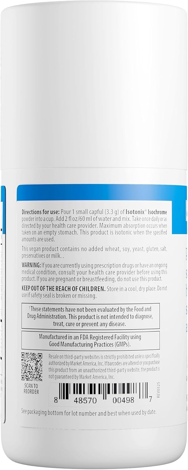 Isotonix Isochrome – Suplemento en Polvo con Cromo, Coenzima Q10 y Vitaminas para el Metabolismo Energético, Sabor Limón, 30 Raciones