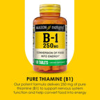MASON NATURAL Vitamina B1 Tiamina 250 mg, 100 Comprimidos