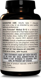 Jarrow Formulas Metil B12 2500 mcg – 100 Comprimidos Masticables Sabor Tropical