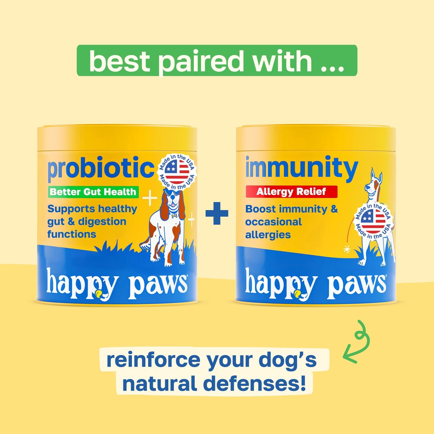 Happy Paws Probióticos para Perros (100 Masticables Blandos)