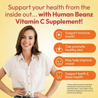 Human Beanz Vitamin C Jelly Bean Gummies | 120 Gomitas de Vitamina C Sabor Citrus Blast | Vegetariano, Kosher