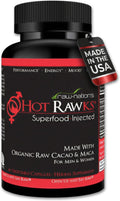 Suplemento de Raíz de Maca Orgánica con Ginseng Coreano y Cacao | 60 Cápsulas | Hot Rawks